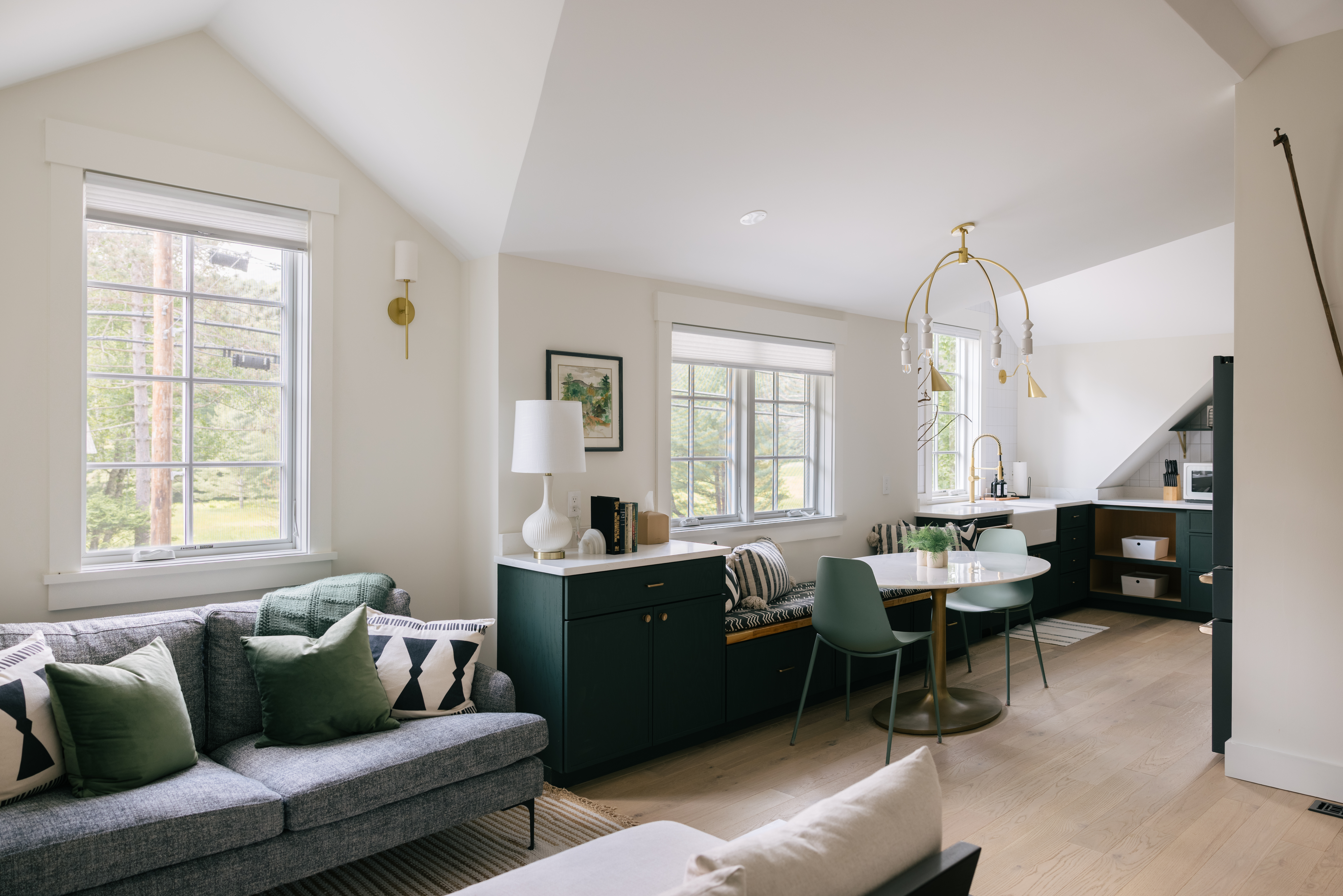 living room and dining room in apartment